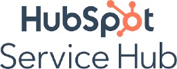 Hubspot服务中心标志，链接到Hubspot网站在一个新的选项卡。