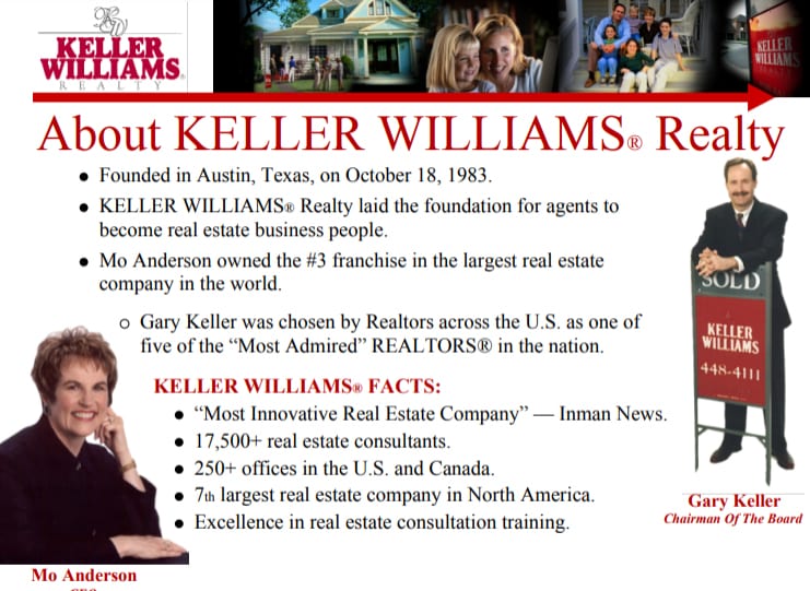 Screenshot of Keller Williams Value Proposition