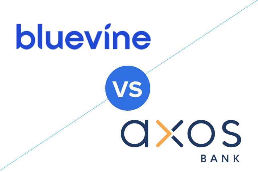 Bluevine商业检查vs Axos商业检查标志。