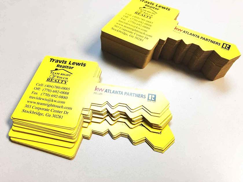 黄金key-shaped房地产商业ness card design