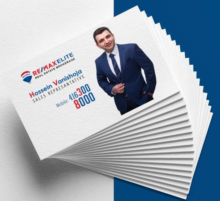 RE/MAX with a similarly colored logo real estate business card design