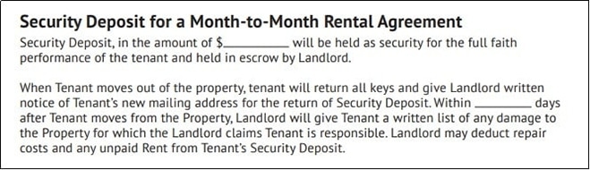 Month-to-month lease agreement example.