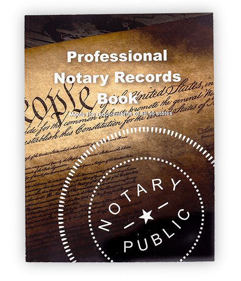 Professional notary records book.