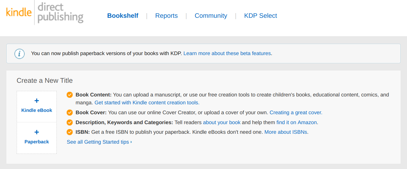 KDP -亚马逊Kindle直接出版-创建一个电子书列表