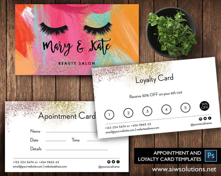 Beauty and Fashion Punch Card Template by AIW Solutions.