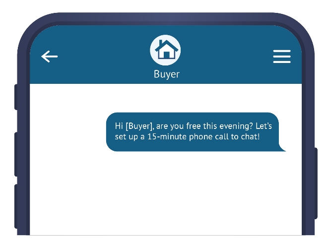 Real estate buyer text message example
