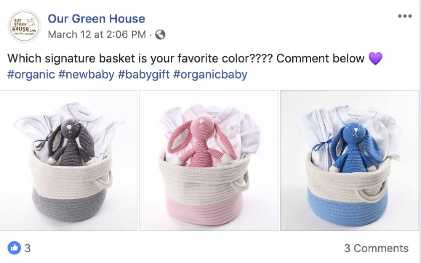 Screenshot of Our Green House Gift Basket
