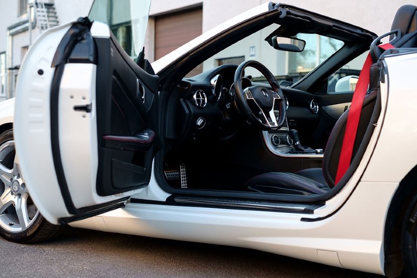 The Front Open Door Of Modern Luxury Car