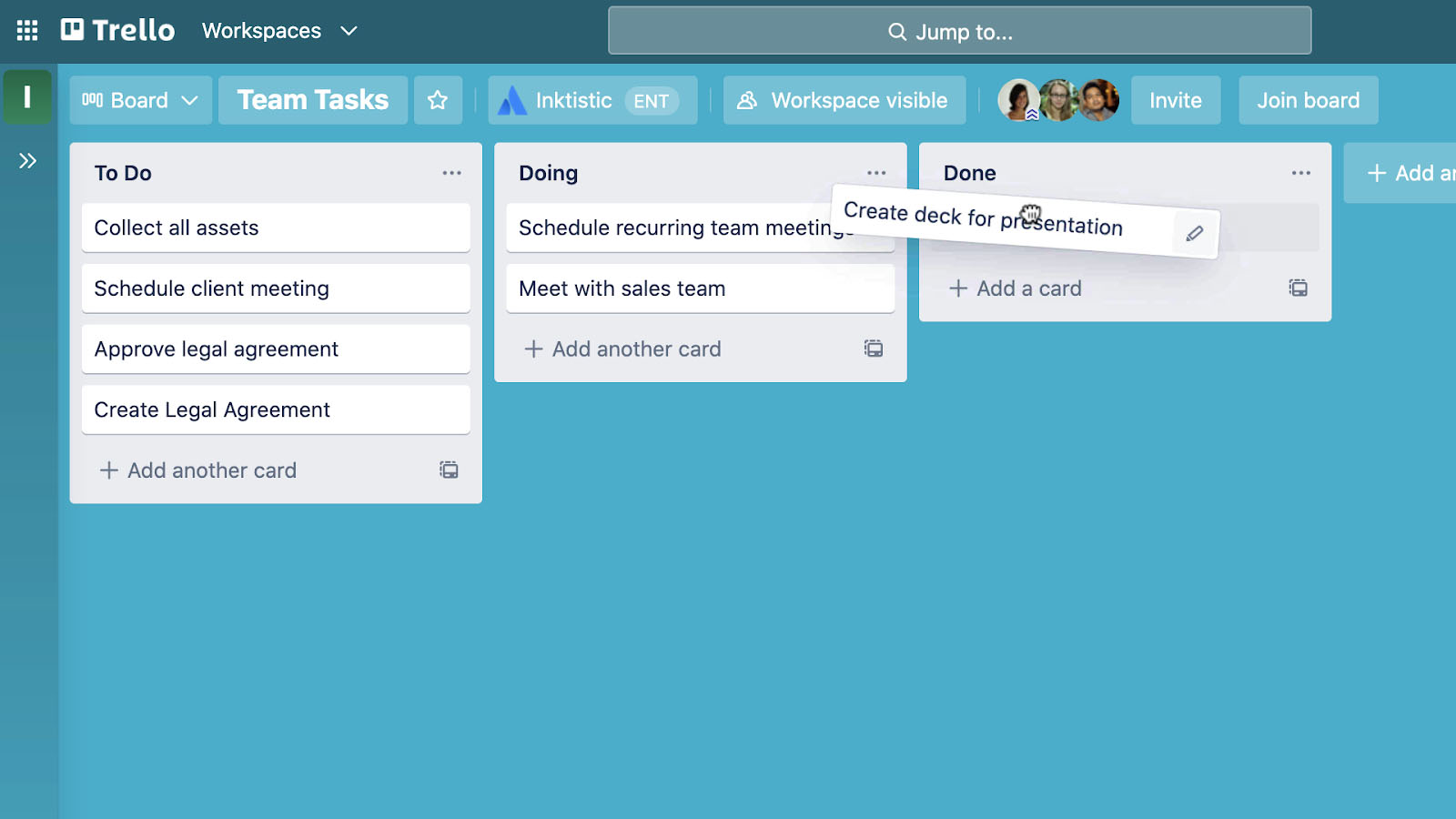 A screenshot of how to move cards in a Trello board.