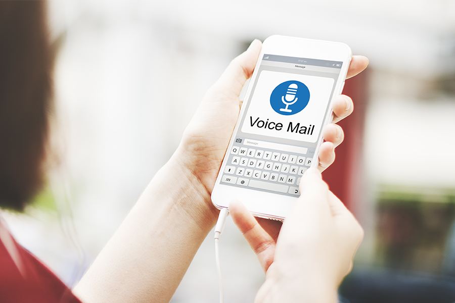 Voice Mail app on mobile phone screen.