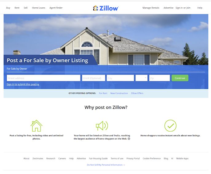 Zillow主页