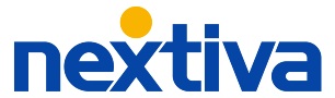 Nextiva标志,Nextiva主页的链接。