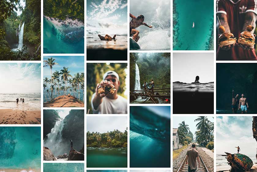 Instagram Feed of Falls and Beach Line