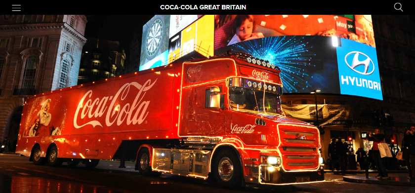 Screenshot of Iconic Coca-Cola Truck Christmas Display