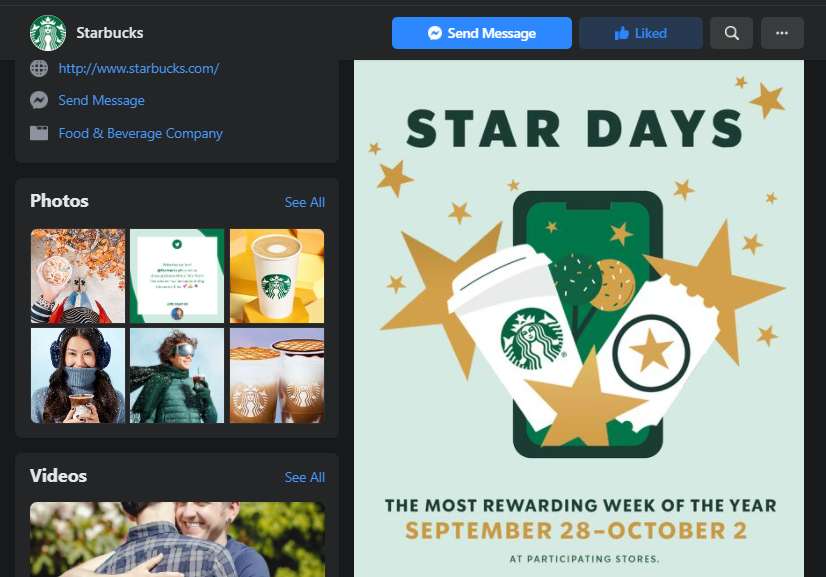 Screenshot of Starbucks Christmas Thumbnail Display