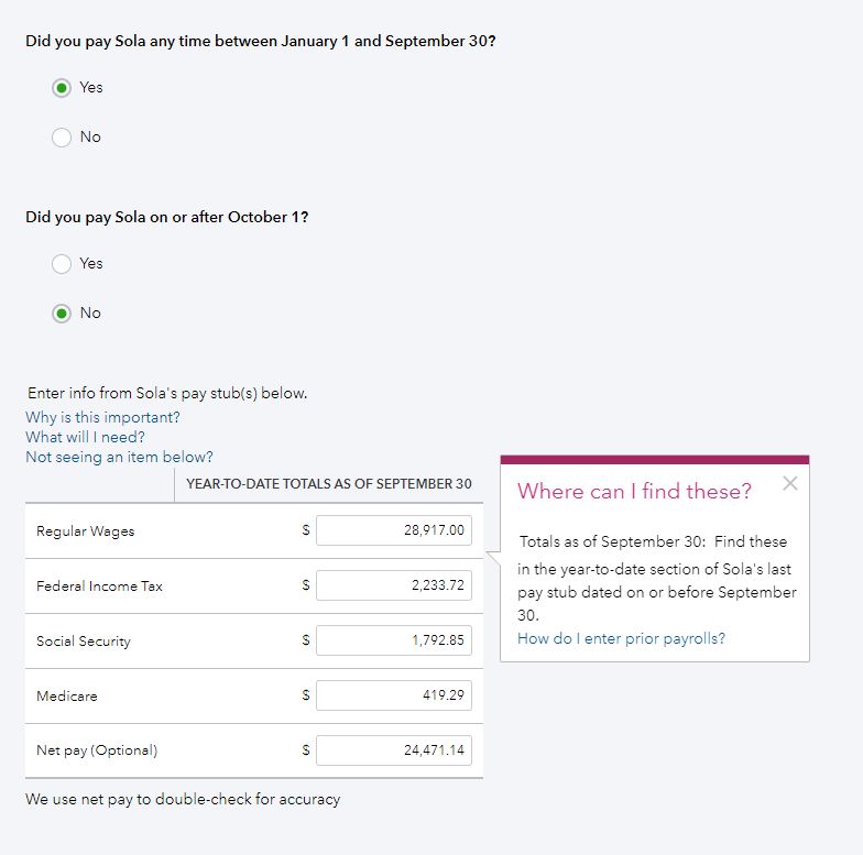 Showing other payroll employee questions on QuickBooks.