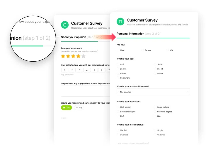 Form builder Customer Survey