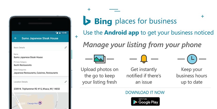Manage and update your Bing Places listing.