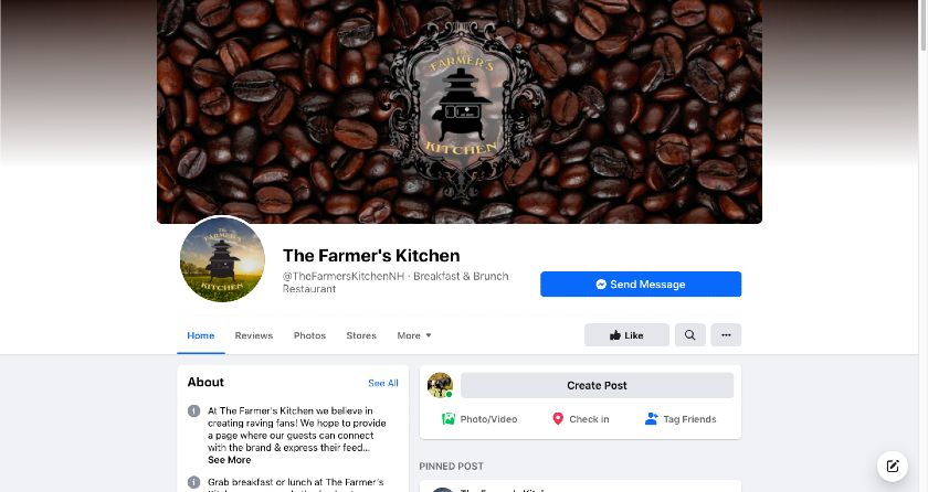 年代howing The Farmers Kitchen Facebook page.