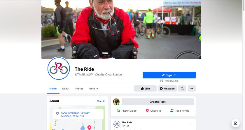 年代howing The Ride Facebook page.