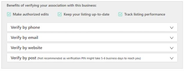 Verifying your association in Bing Places
