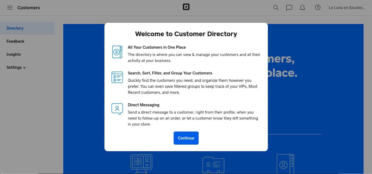 Customer directory.