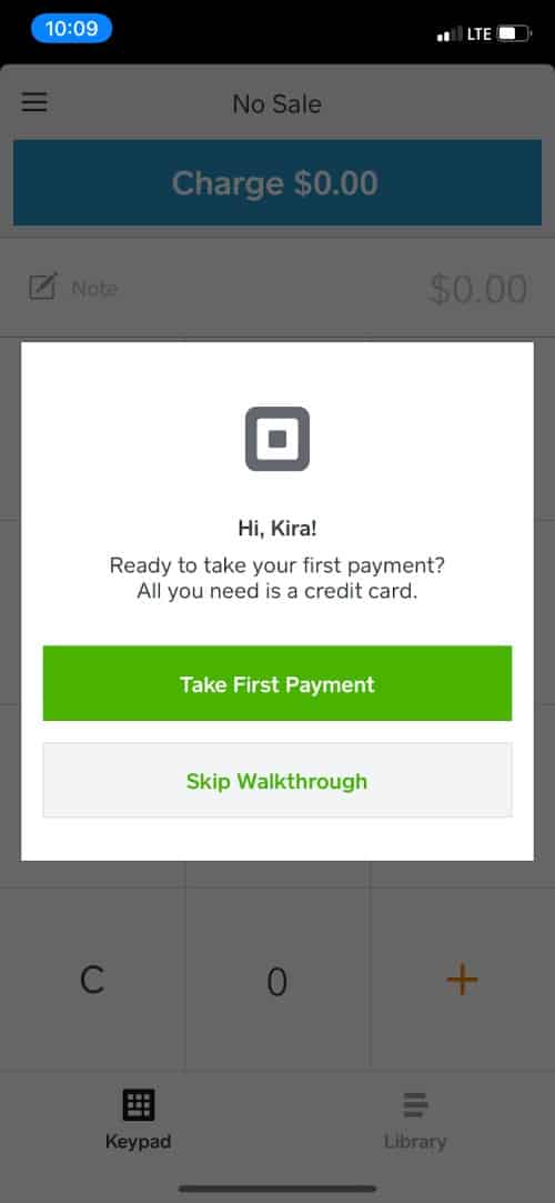 Square app mobile first payment.