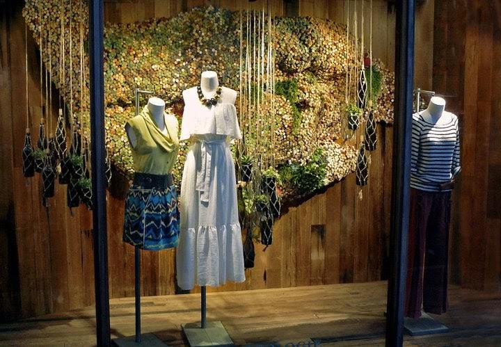 Showing an anthropologie store window display.