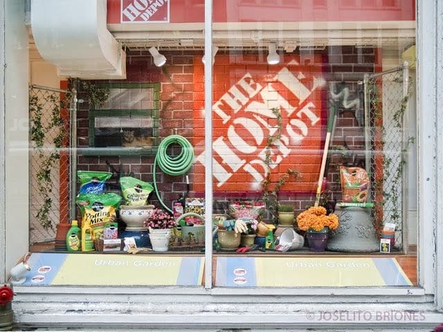 Showing The Home Depot store display.
