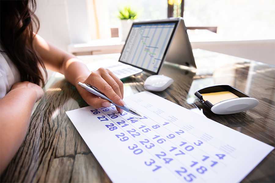 Woman planning her schedules.