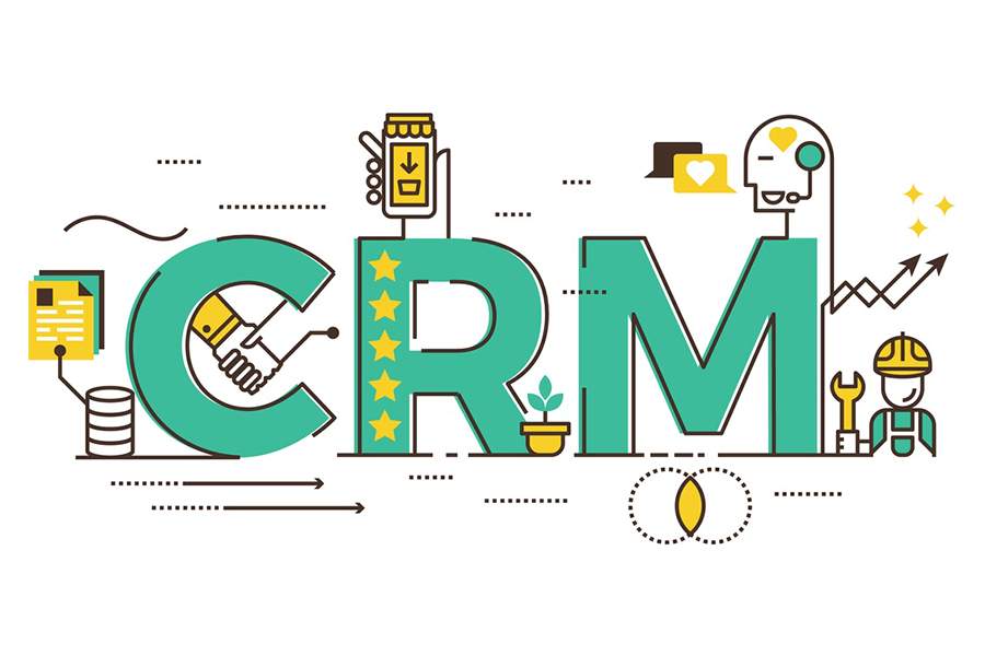 Insurance CRM concept illustration.