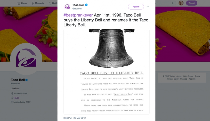 Taco Bell joked they bought the Liberty Bell
