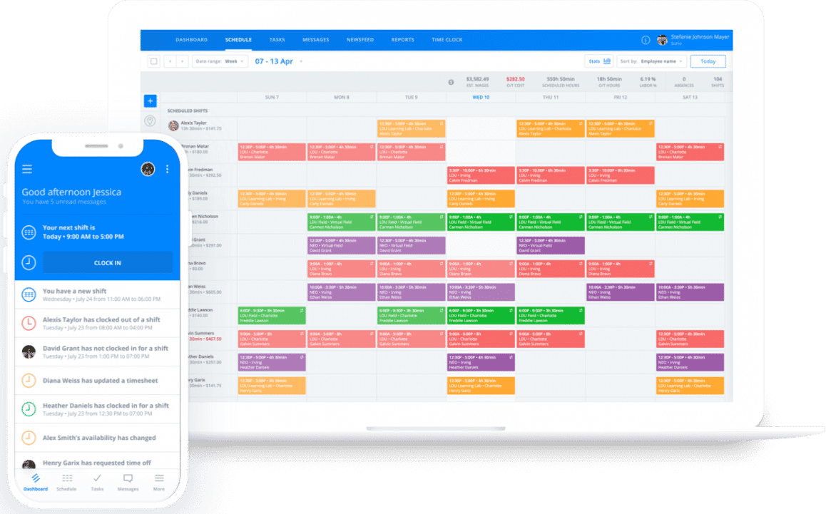 Screenshot of Sling Schedule on Desktop and Mobile