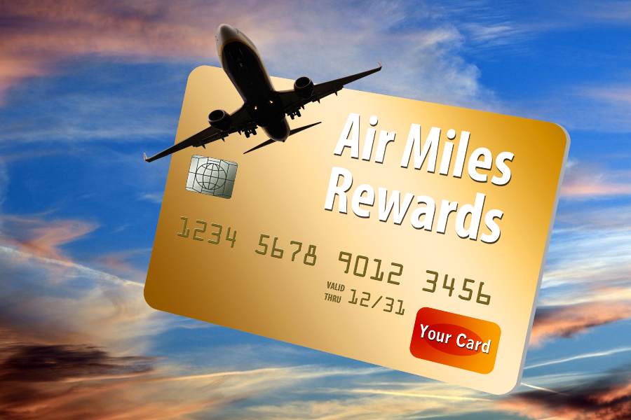 Air Miles用飞机的剪影奖励信用卡。