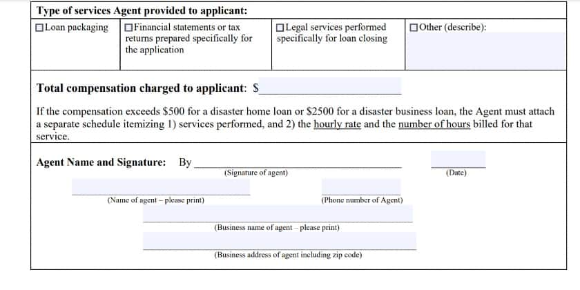 SBA_Form 159D for Disaster Loans Second Part