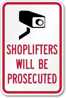 Screenshot of Shoplifter Beware Sign
