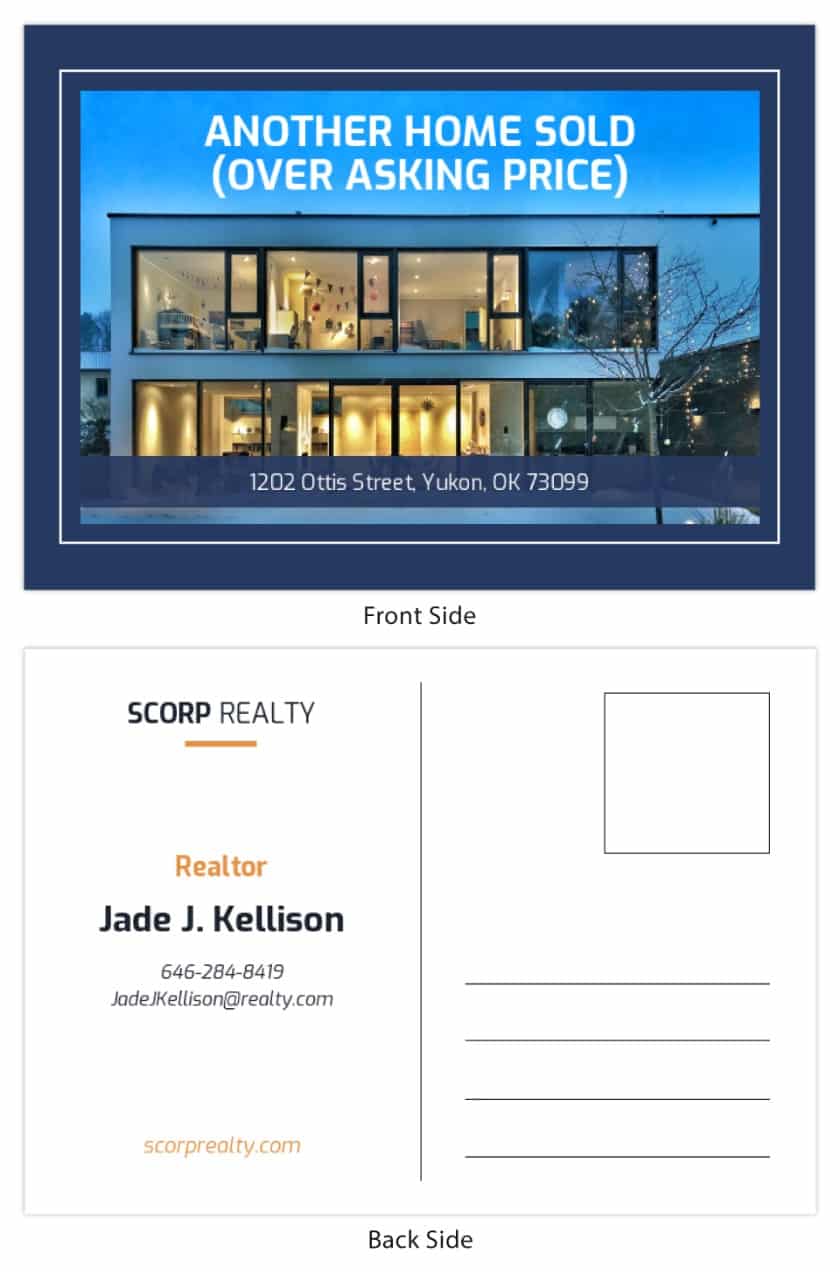 Just sold postcard template titled, 