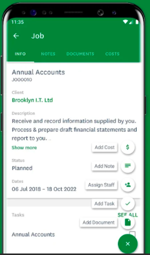 Xero Practice Manager’s Job Manager Mobile Dashboard.
