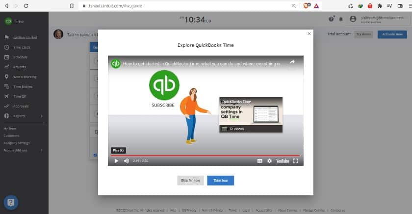 显示QuickBooks的时间可以让用户快速熟悉它的功能。