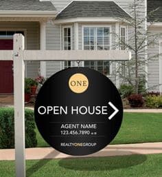 open house sign example from Pinterest