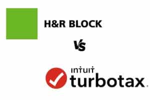 Turbotax vs H＆R块徽标。