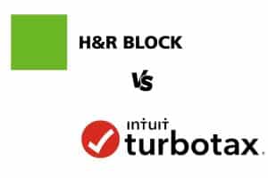 TurboTax vs H&R Block标志。