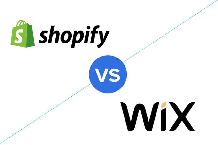 Shopify vs Wix logo.