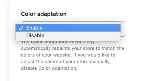 Enabling color adaptation for your Ecwid store.