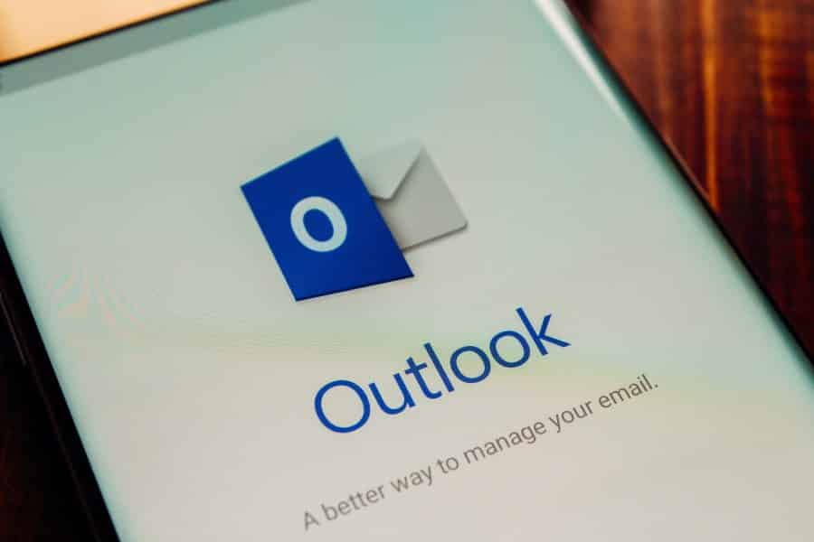 Microsoft Outlook on a smartphone screen