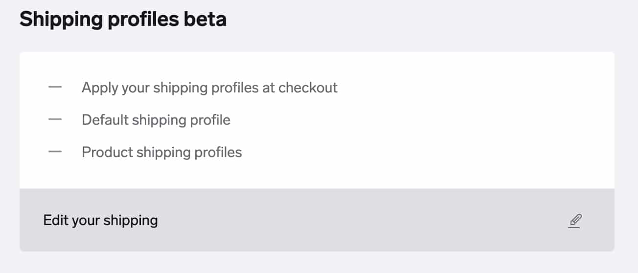 Big Cartel add and edit shipping profiles.