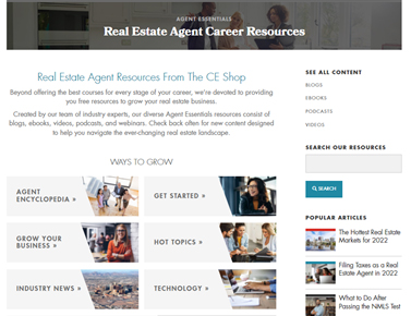 CE Shop Agent Essentials页面。