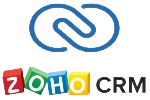 Zoho crm标志，链接到Zoho crm主页在一个新的选项卡。
