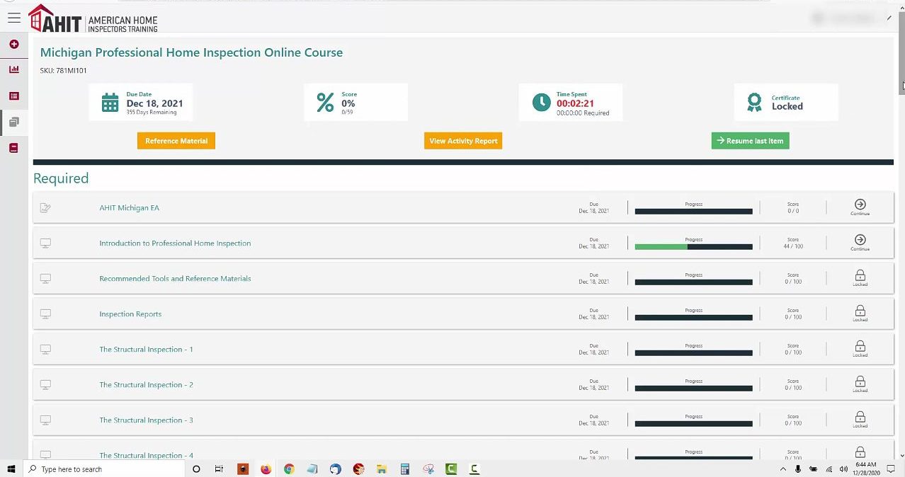 AHIT sample. dashboard.