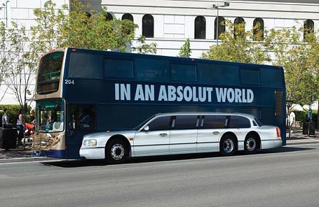 A bus with ad that says 